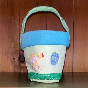 Pottery Barn Kids Easter Chick Felt Basket - Pastel Green & Blue